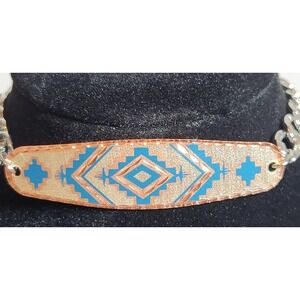 Handmade Boho Copper Bracelet, Diamond Cut Navajo Native Design